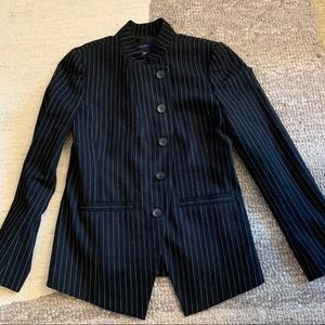 MADEWELL Black/Dk Navy Pinstripe Blazer Size 2